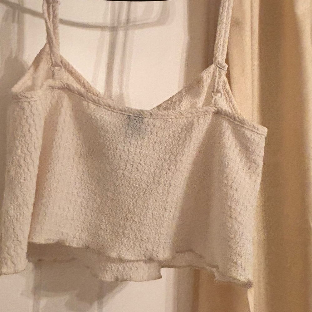 Cream Textured Women's Top
